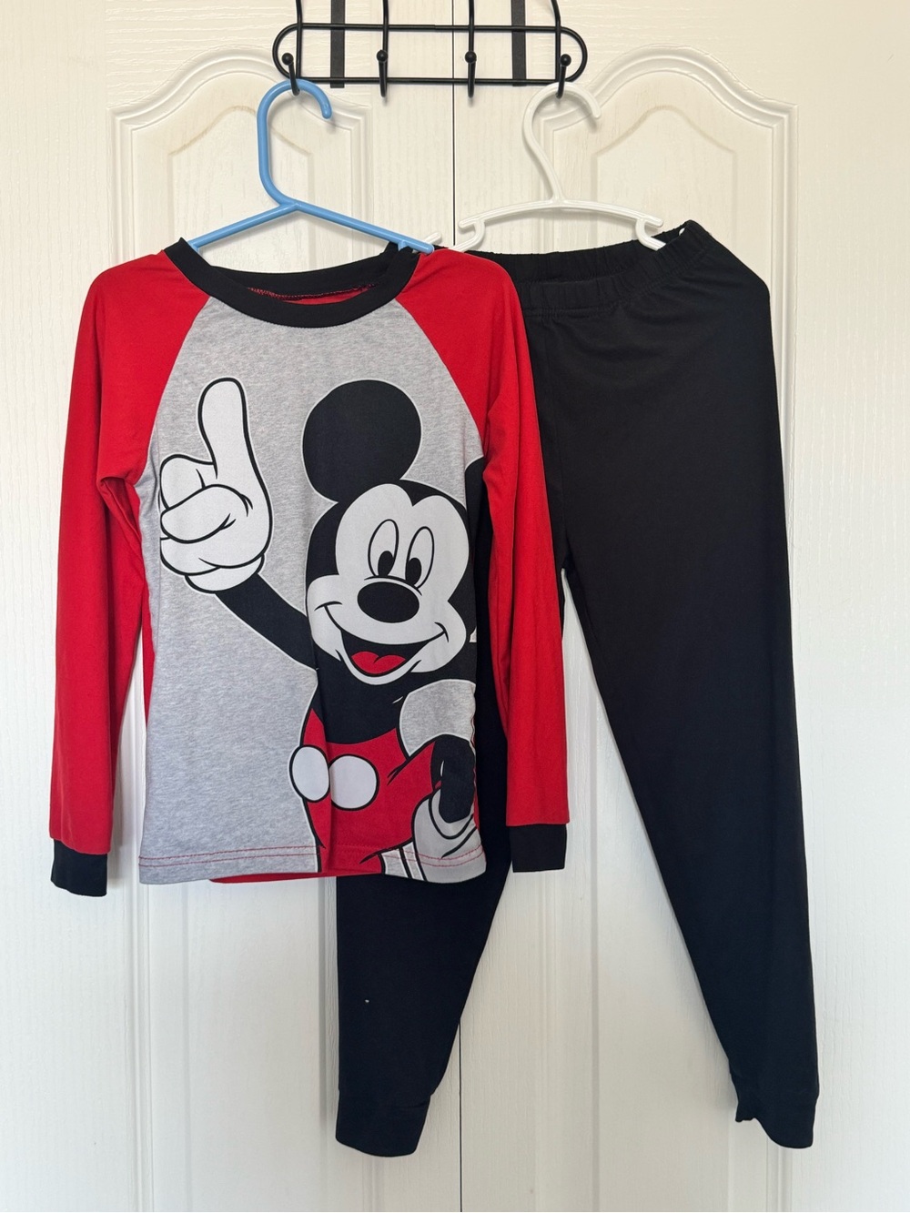 Disney Red, Gray & Black Mickey Mouse Kids Pajama Set